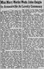 Marriage Announcement of John Harry Daigle and Eurella Marie Marks