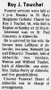 Obituary of Roy John Touchet