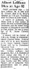 Obituary of Albert LeBlanc
