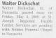 Death Notice of Walter Karl Emil 'Louie' Dickschat