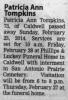 Death Notice of Patricia Ann Dube Tompkins Death Notice of Patricia Ann Dube Tompkins