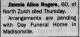 Death Notice of Jimmie Alice Jeffries Rogers