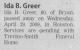 Death Notice of Ida Beatrice Hare Greer