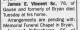 Death Notice of James Elvin Vincent, Sr.