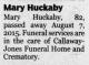 Death Notice of Mary Lois German Huckaby