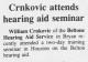 Crnkovic attends hearing aid seminar