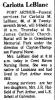 Obituary of Carlotta Margaret Abbadie LeBlanc