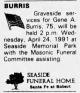 Death Notice of Eugene Albert 'Gene' Burris Death Notice of Eugene Albert 'Gene' Burris