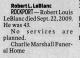 Death Notice of Robert Louis LeBlanc