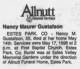Death Notice of Nancy Maurer Gustafson