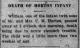 Death Notice of William Arthur Horton