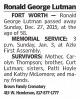 Obituary of Ronald George 'Ronnie' Lutman