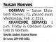 Death Notice of Susan Elizabeth Buchanan Reeves