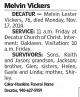 Death Notice of Melvin Lester Vickers