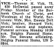 Obituary of Thomas Harvey Vick