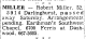 Death Notice of Robert Shirley Miller Death Notice of Robert Shirley Miller