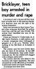 Bricklayer, teen boy arrested in murder and rape Bricklayer, teen boy arrested in murder and rape