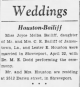 Marriage Announcement of Lester Ennis Houston and Joyce Melba Bailiff