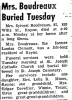 Obituary of Louisa Clement Boudreaux