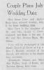Marriage Announcement of Jackie Wayne Bean and Susan Gail Crow