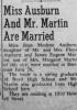 Marriage Announcement of James Eugene 'Jim' Martin and Joan Modyne Ausburn