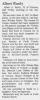 Obituary of Albert Anthony Ranly Obituary of Albert Anthony Ranly