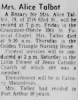 Obituary of Alice Boudreaux Talbot Obituary of Alice Boudreaux Talbot