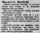 Obituary of Mabel Gertrude LeBlanc Hatfield