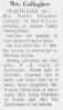 Obituary of Hattie Elizabeth Bell Carey Gallagher