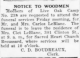 Notice to Woodmen: Funeral Services for Mr. and Mrs. Carlos LeBlanc