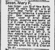 Obituary of Mary Ozbolt Sezon