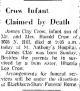 Death Notice of James Clay Crow