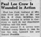 Paul Lee Crow Is Wounded in Action