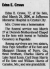 Obituary of Edna Eulene Harris Crow