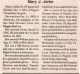 Obituary of Mary Jewell Crow Jerke