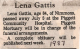 Death Notice of Eva Lena Crow Gattis