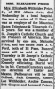 Obituary of Elizabeth Barbara Witholder Price Obituary of Elizabeth Barbara Witholder Price