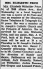 Obituary of Elizabeth Barbara Witholder Price