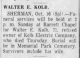 Obituary of Walter Edgar Kolb