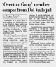 'Overton Gang' member escapes from Del Valle jail
