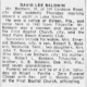 Obituary of David Lee Baldwin