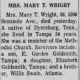 Obituary of Mary Theodosia Swain Wright