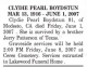 Obituary of Clydie Pearl Patterson Boydstun