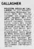 Obituary of Houston Douglas Gallagher Obituary of Houston Douglas Gallagher