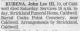 Death Notice of John Lee Kubena, III