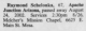 Death Notice of Raymond Nicholas Schelonka Death Notice of Raymond Nicholas Schelonka