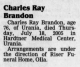 Death Notice of Charles Ray Brandon