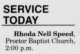 Funeral Service Announcement for Rhoda Nell Talbot Speed