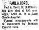 Death Notice of Paul Adam Borel, Sr.