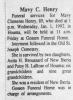 Obituary of Mavy Clement Henry